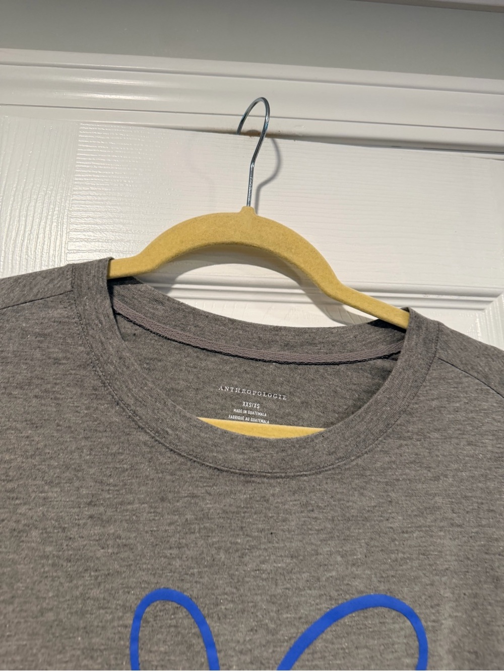 NWOT Anthropologie Size XS Oversized Graphic T-Shirt Gray Los Angeles Floral - Picture 2 of 11